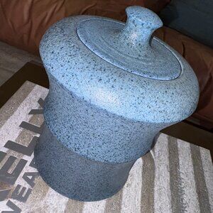 Vintage Signed Speckled Blue Pottery Jar